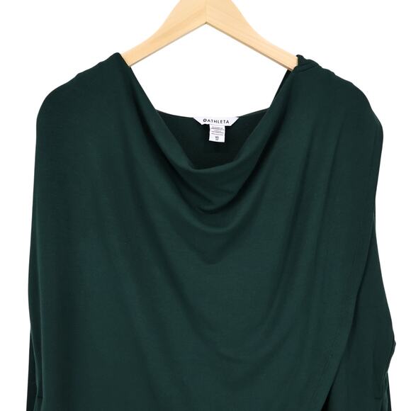 NWT Athleta Puruna Wrap Oversized Drapey Sweatshirt Dark Forest Green Size XS - Picture 6 of 11